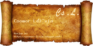 Csomor Lívia névjegykártya